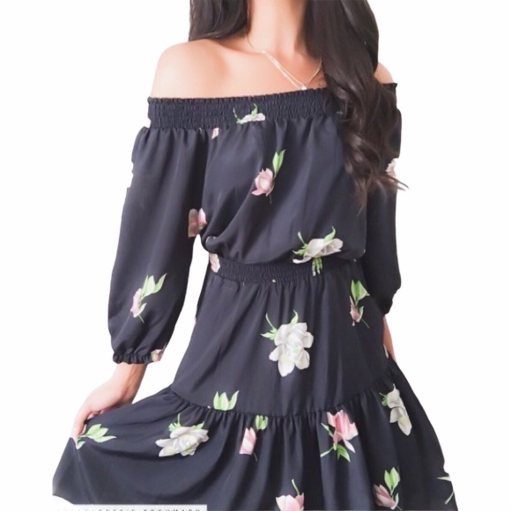 Anthro Lil Lolanthe Off the Shoulder Floral Dress